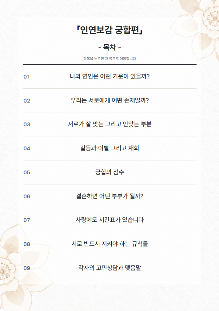 인연보감 궁합편 목차